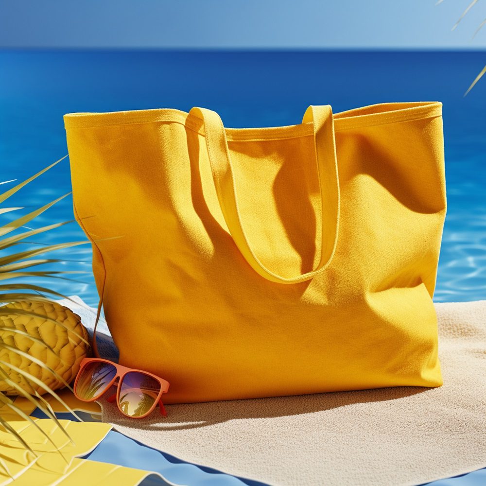 žuta ljetna promotivna torba za plažu